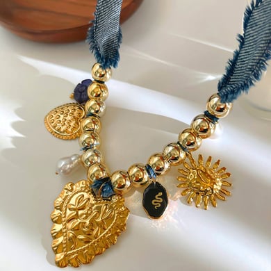 1 Piece Heart Gold Color Pendant Necklace h5 Picture4
