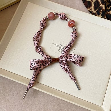 Collier foulard en tissu imprimé léopard rétro 1 pièce h5 Image4