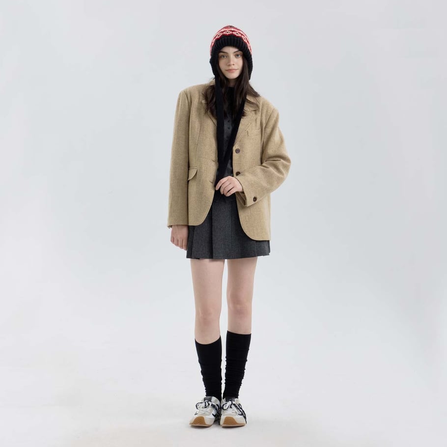 Chapeau pour femme en polyester tissé Fair Isle, série classique, 1 pièce Image4