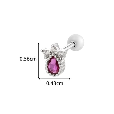 1 stuk bloem ster koper goud kleur zirkoon piercing oorbel h5 Afbeelding2