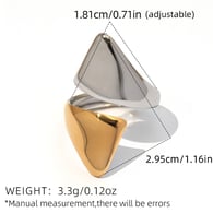 Gold and silver color/One size/Ring style 3 Immagine3