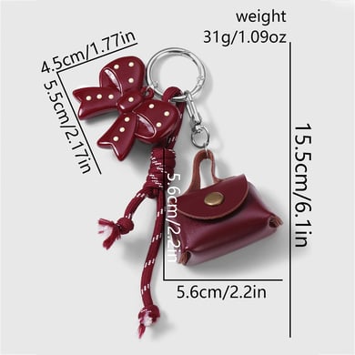1 Piece Retro Bow Knot Acrylic Bag Charm h5 Picture2