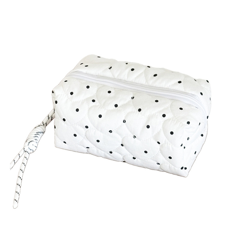 1 pezzo di borsa per il trucco da donna con graziosi pois della serie Simple Immagine5