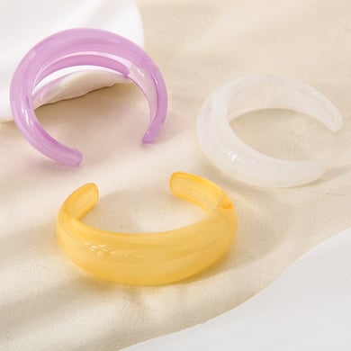 1 Piece Simple Series Sweet Gradient Color Resin Women's Cuff Bracelets h5 Picture4