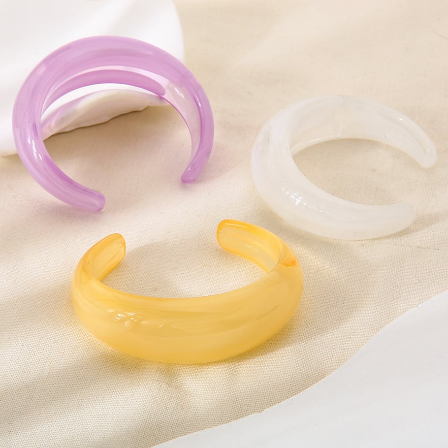 1 Piece Simple Series Sweet Gradient Color Resin Women's Cuff Bracelets Picture4