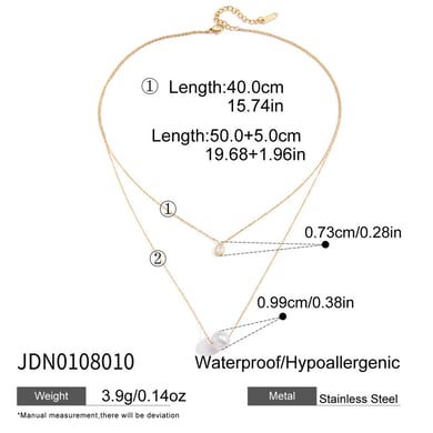 1 Piece Elegant Bead Stainless Steel Gold Color Women's Pendant Necklaces h5 Picture2