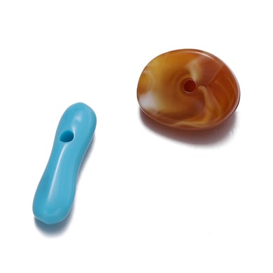 1 Paket Retro DIY Düzensiz Degrade Renkli Akrilik Takı Boncuğu h5 Resim5