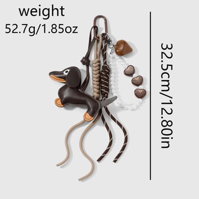 1 Piece Cute Leather Dog Bag Charm h5 Picture2