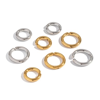 1 Pair Circle Stainless Steel Gold Color Ear Cuffs h5 Picture6