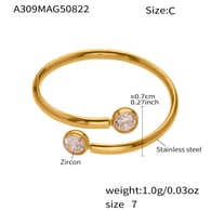 A309-C Gold Double Zircon Ring Picture10