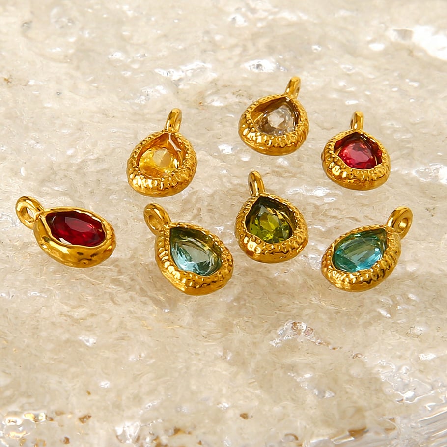 1 Piece Luxurious  Elegant Droplet Stainless Steel  Gold Color Women's Pendants Picture3