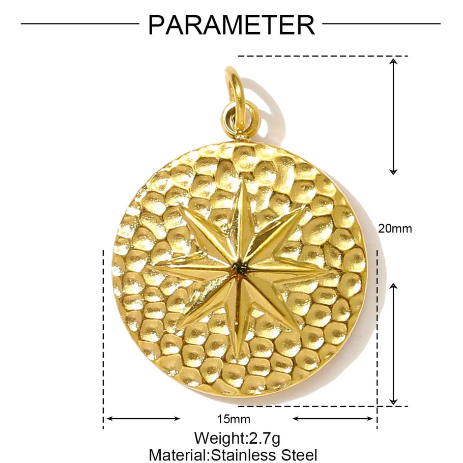 Pendentif papillon romantique en acier inoxydable couleur or pour femme, 1 pièce Image2