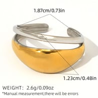 Gold and silver color/One size/Ring style 2 Immagine2
