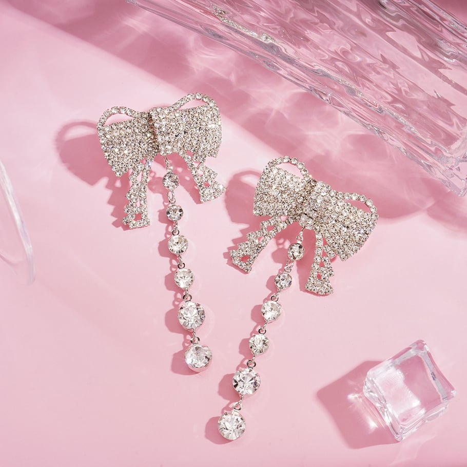 1 Pair Festive Series Bow Knot Alloy Drop Earrings h5Picture2