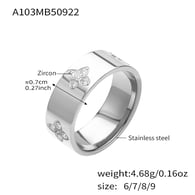 A103-Steel Colored Zircon Ring/No. 8 Picture7