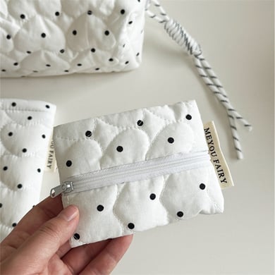 1 pezzo di borsa per il trucco da donna con graziosi pois della serie Simple h5 Immagine3
