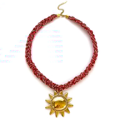 1 stuk Sun roestvrijstalen goudkleurige hangerketting h5 