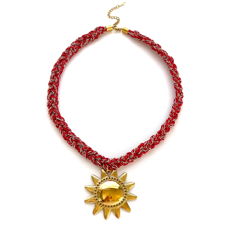 1 stuk Sun roestvrijstalen goudkleurige hangerketting 