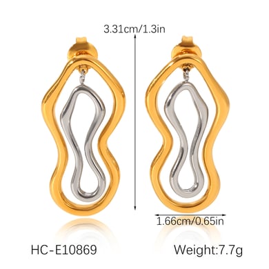 1 Paar Ohrstecker aus Edelstahl in unregelmäßiger Form und gemischten Farben h5 Bild2