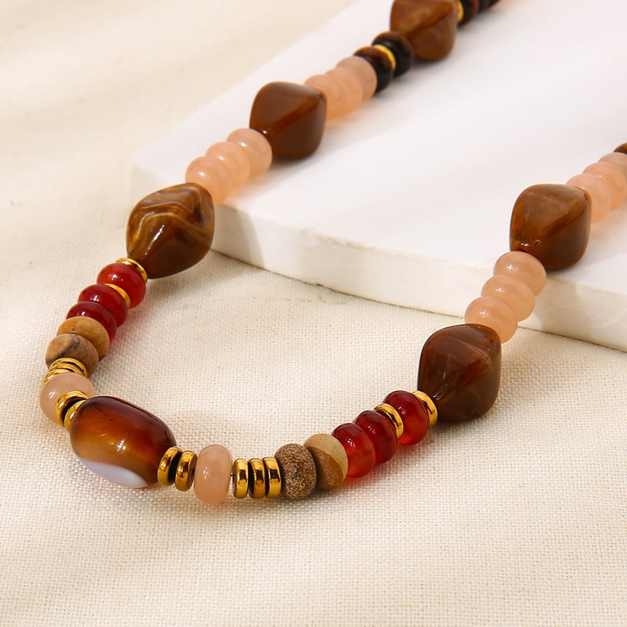 1 Piece  Daily Beads Acrylic   Gold Color  Women's Beaded Necklaces Picture6