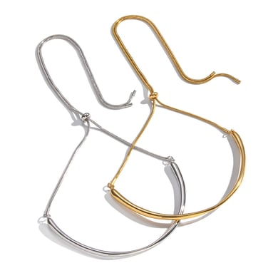 Collana con ciondolo color oro in acciaio inossidabile con catena classica da 1 pezzo h5 Immagine5