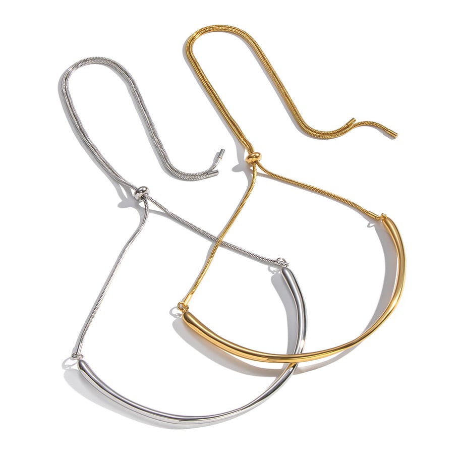 Collana con ciondolo color oro in acciaio inossidabile con catena classica da 1 pezzo Immagine5