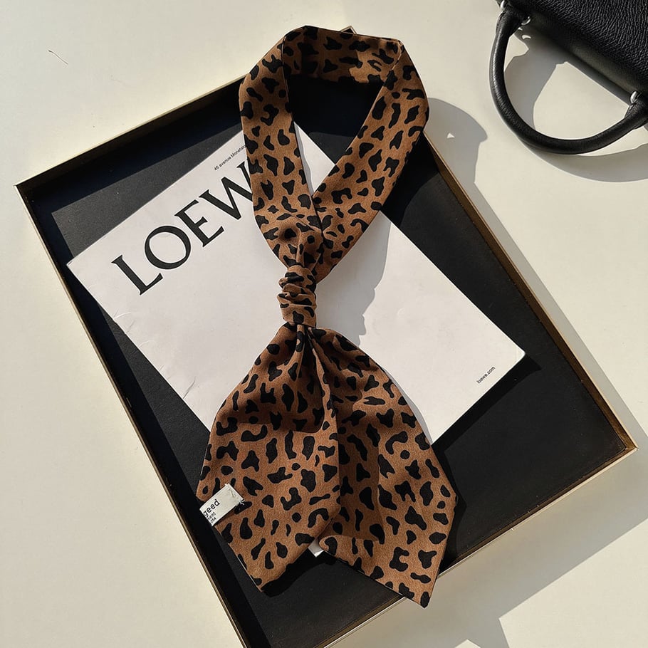 1 Piece Retro Leopard Print Chiffon Tie Picture2
