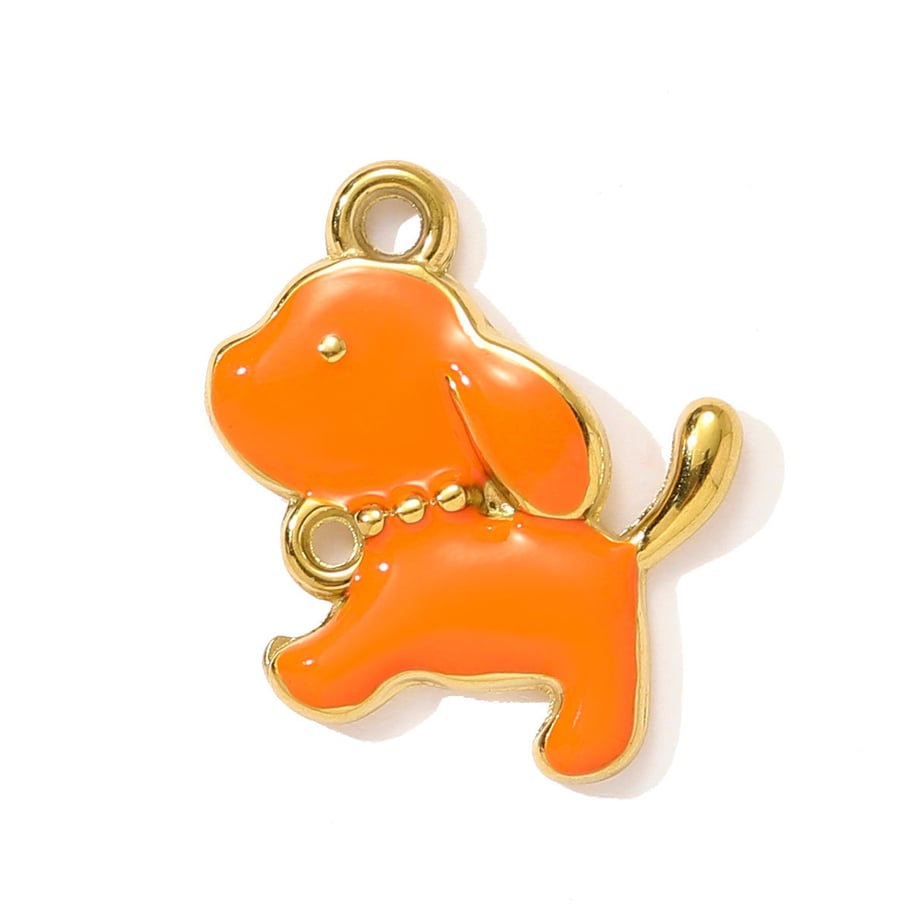 1 colgante de acero inoxidable dorado con diseño de cachorro vívido para mujer 