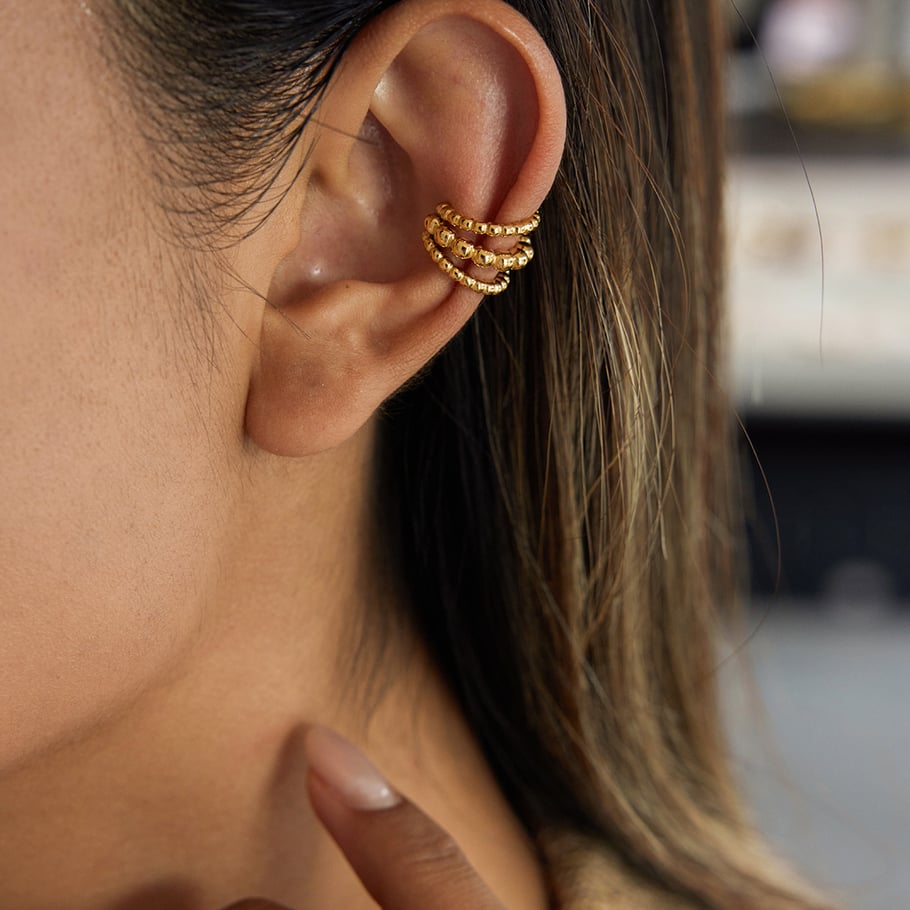 1 Piece Minimalist Circle Stainless Steel Gold Color Women's Ear Cuffs h5Picture4