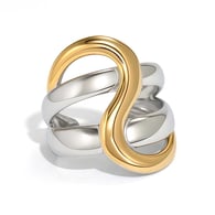 Gold and silver color/One size/Ring style 2 Immagine2