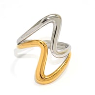 Gold and silver color/One size/Ring style 2 Resim2
