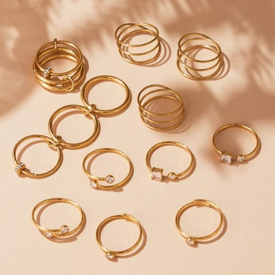 1 Piece Minimalist Circle Stainless Steel Gold Color Zircon Minimalist Rings h5 Picture2