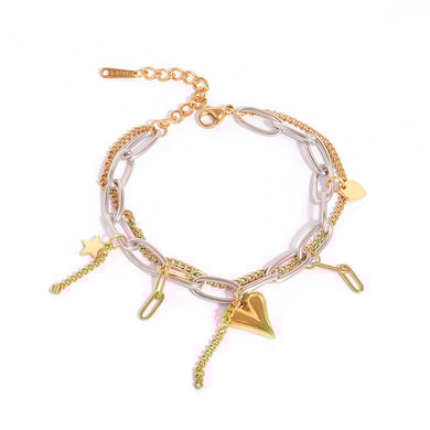1 Stück lässige unregelmäßige Kreisform Edelstahl Damen Kettenarmbänder h5 