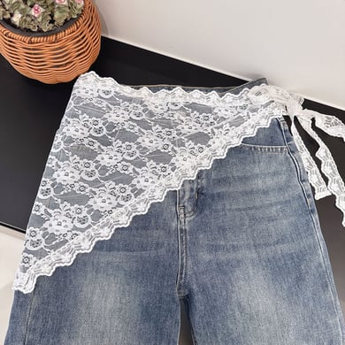 1 Stück Romantisches Bandana mit Blumenspitze h5 Bild2