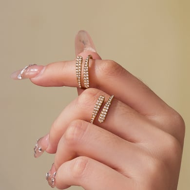 1 Piece Colorful Heart Stainless Steel Gold Color Zircon Women's Gemstone Rings h5 Picture3