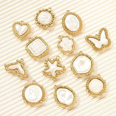Pendentif classique en forme de cœur pour femme, en acier inoxydable, couleur or, 1 pièce h5 Image5
