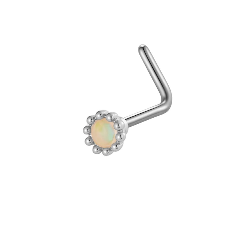 1 Piece Copper Gold Color Zircon Nose Stud