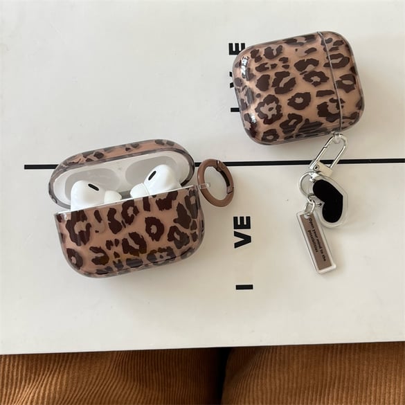 1 Piece Translucent Leopard Print Women's Earphone Case 2