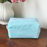 Sac oreiller bleu à carreaux à bulles Image4