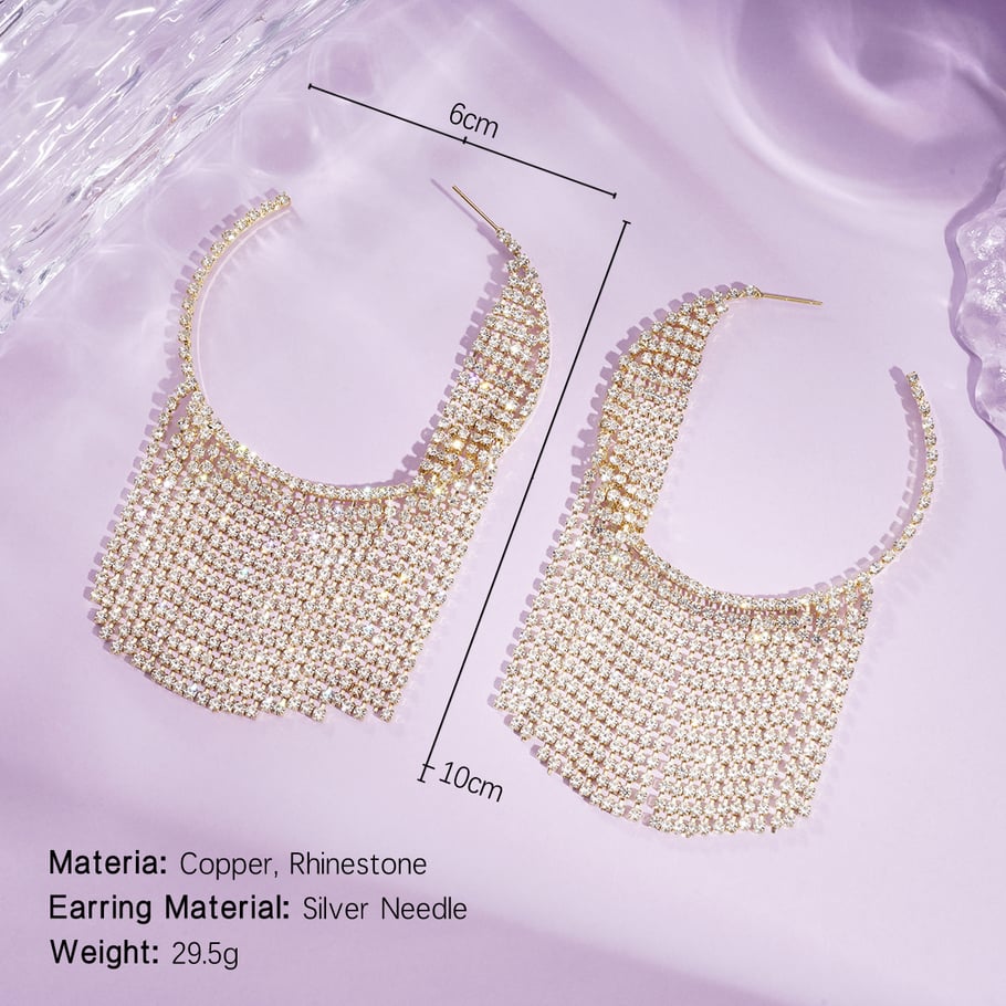 1 Pair Festive Series Tassel Circle Hoop Earrings 