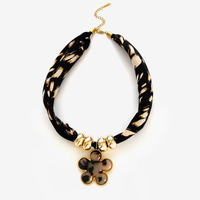 Collier pendentif en résine en forme de cœur et de fleur, 1 pièce h5 