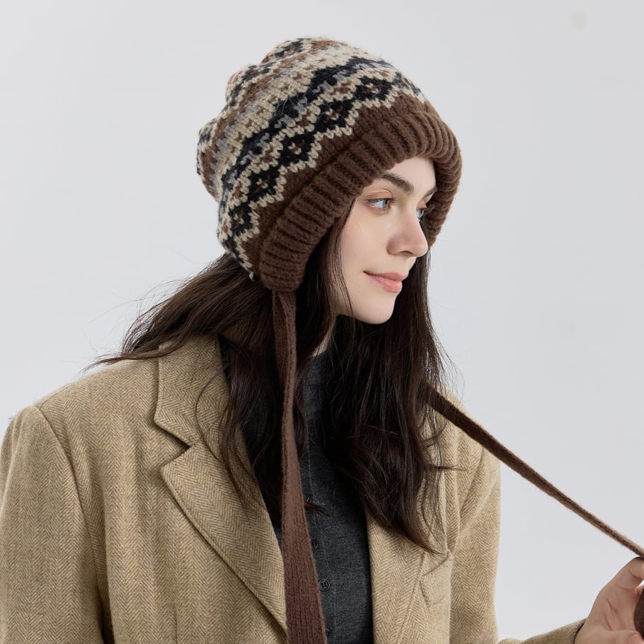1 Stück Classic Series Fair Isle Woven Polyester Damenhüte