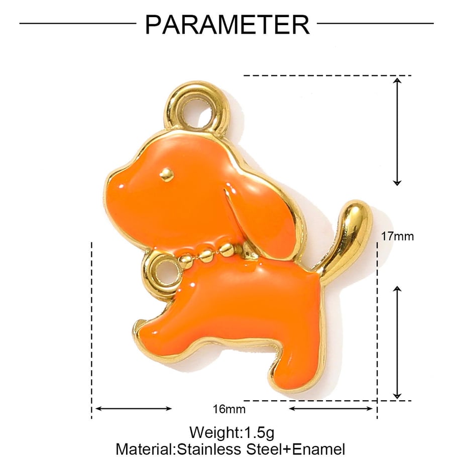1 colgante de acero inoxidable dorado con diseño de cachorro vívido para mujer Imagen2