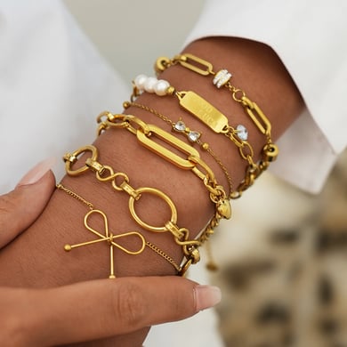 1 Stück Damen-Kettenarmbänder aus Edelstahl in täglicher unregelmäßiger Form h5 Bild4