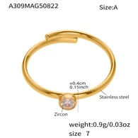 A309-A Gold Single Zircon Ring Picture6