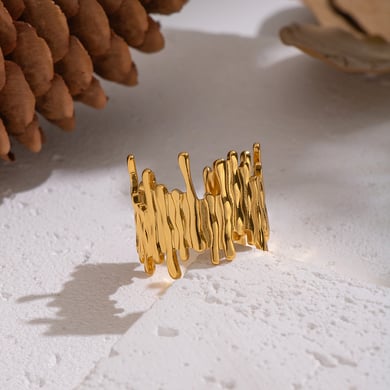 1 Stück unregelmäßig geformter Streifen aus Edelstahl in Goldfarbe h5 Bild4