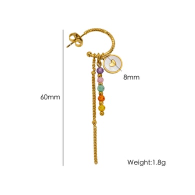 1 Piece Long Tassels Sweet Flower Heart Stainless Steel Women's Dangle Earrings h5 