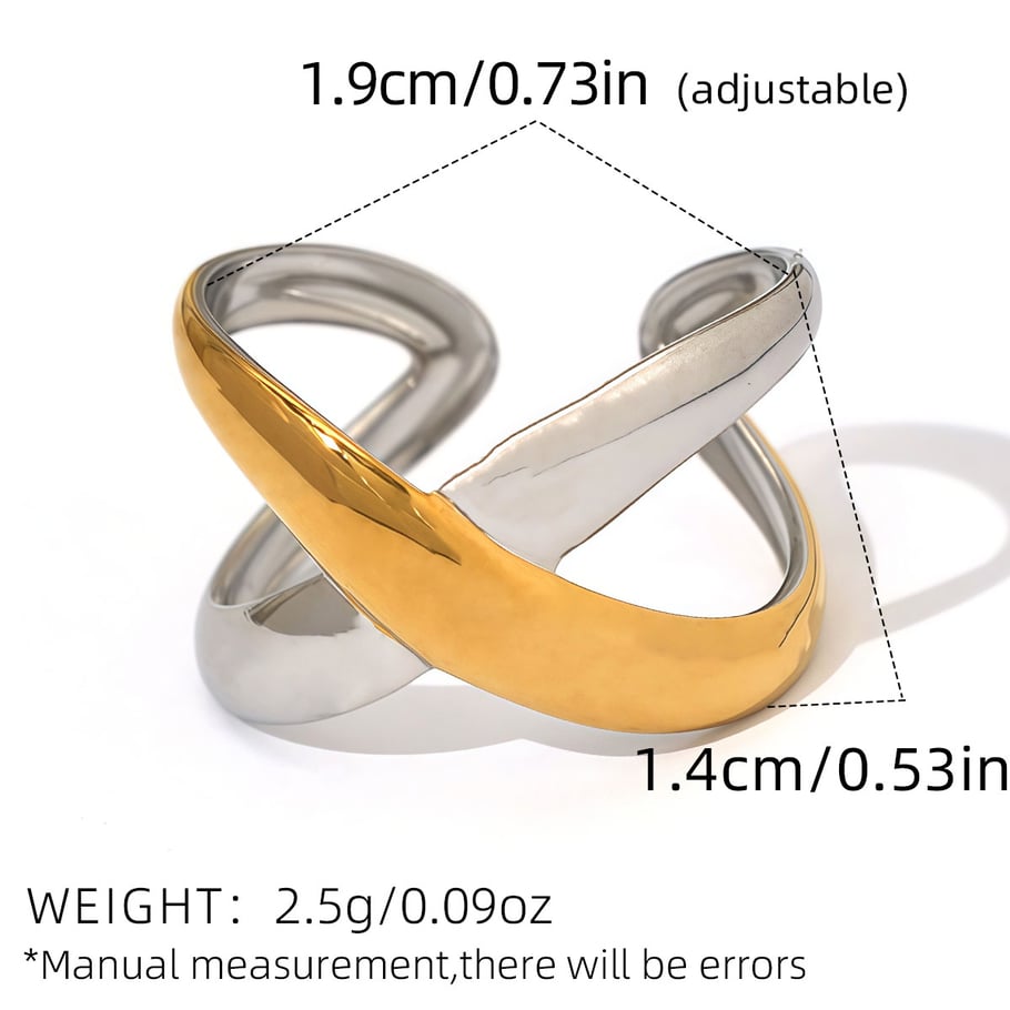 1 pezzo semplice anello da donna in acciaio inossidabile color oro dalla forma irregolare Immagine2