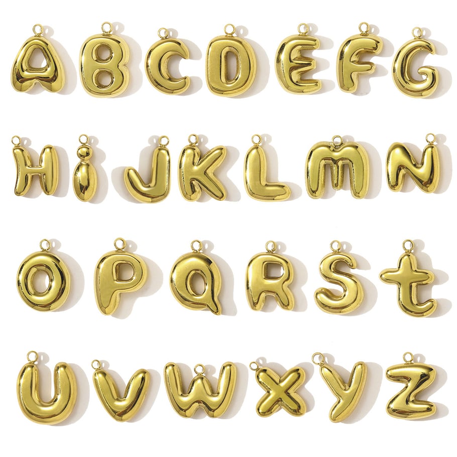 Pendentif pour femme en acier inoxydable couleur or avec lettre classique, 1 pièce Image5