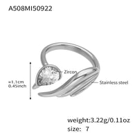 A508-Steel White Zircon Ring Picture5